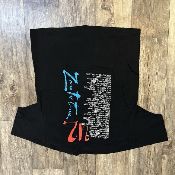 Vintage 1990 U2 Zoo TV Tour Concert Tshirt Black XL Hanes Beefy Tag Made In USA - Picture 5 of 8